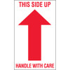3 x 5" - "This Side Up - Handle With Care" Arrow Labels (Roll of 500)
