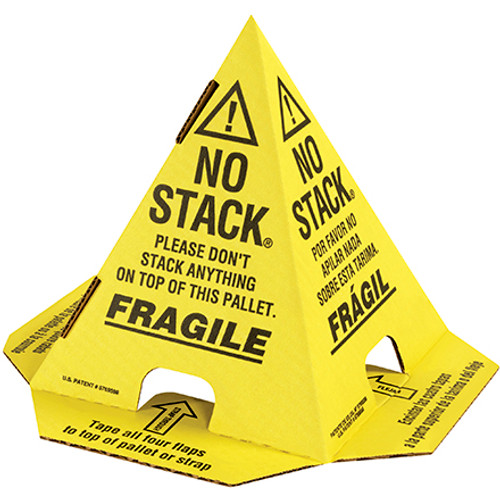 Yellow with Black Print Pallet Cones - English, French & Spanish (Case of 100)