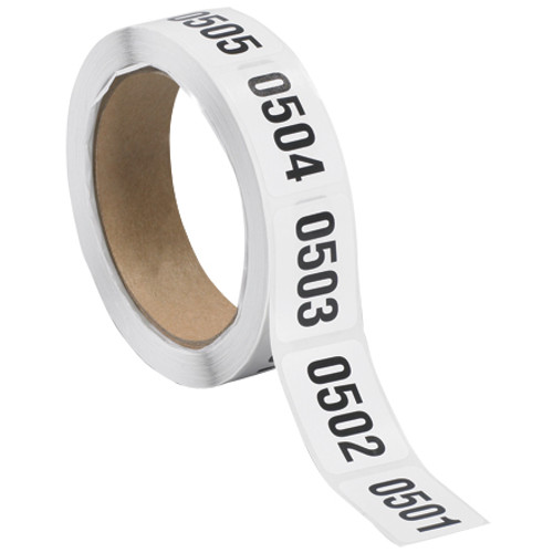 1 x 1 1/2" (0501-1000) Consecutive Numbered Labels (Roll of 500)