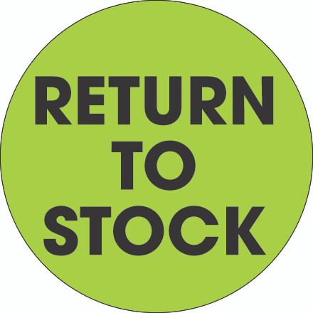 2" Circle - "Return To Stock" Fluorescent Green Labels (Roll of 500)