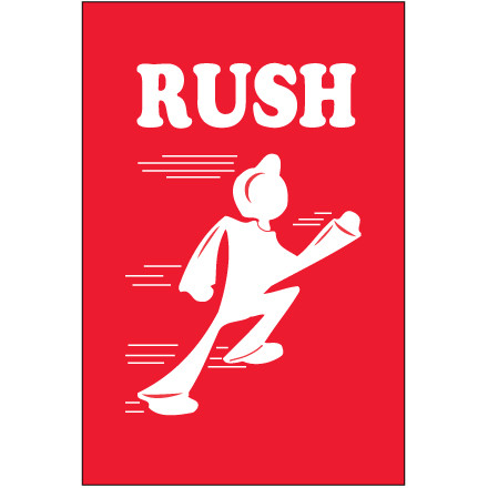 4 x 6" - "Rush" Labels (Roll of 500)
