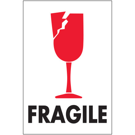 4 x 6" - "Fragile" Labels (Roll of 500)