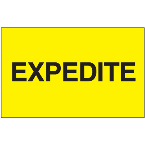 3 x 5" - "Expedite" (Fluorescent Yellow) Labels (Roll of 500)
