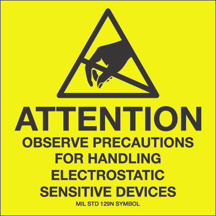4 x 4" - "Attention - Observe Precautions" Labels (Roll of 500)