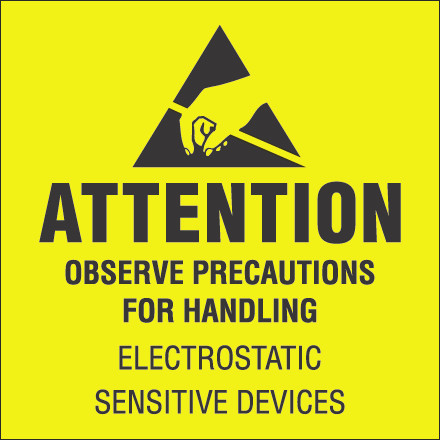 4 x 4" - "Attention - Observe Precautions" Labels (Roll of 500)
