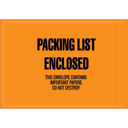 4 1/2 x 6" - "Packing List Enclosed" Envelopes (Case of 1000)