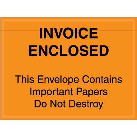 4 1/2 x 6" Orange "Important Papers Enclosed" Envelopes (Case of 1000)