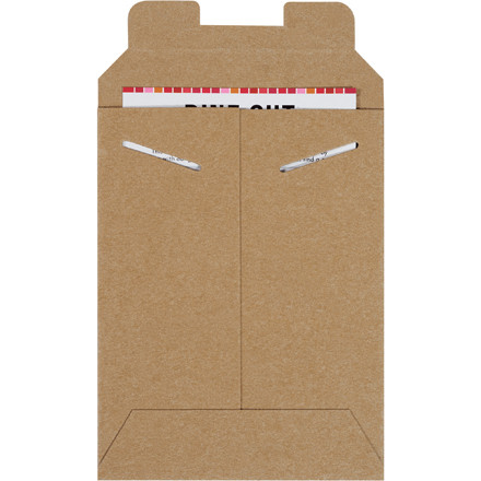6 x 8" Kraft Stayflats Mailers (Case of 100)