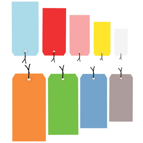 3 3/4 x 1 7/8" 13 Pt. Shipping Tags - Pre-Strung (Case of 1000)