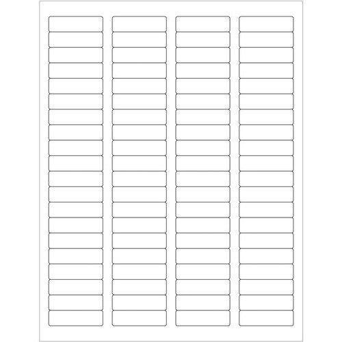 1 3/4 x 1/2" White Rectangle Laser Labels (25 Sheet Pack)