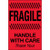 2 x 3" - "Fragile - Handle With Care" (Fluorescent Red) Labels (Roll of 500)