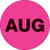 2" Circle - "AUG" (Fluorescent Pink) Months of the Year Labels (Roll of 500)