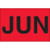2 x 3" - "JUN" (Fluorescent Red) Months of the Year Labels (Roll of 500)