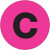 2" Circle - "C" (Fluorescent Pink) Letter Labels (Roll of 500)