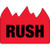 1 1/2 x 2" - "Rush" (Bill of Lading) Flame Labels (Roll of 500)
