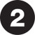 1" Circle - "2" (Black) Number Labels (Roll of 500)