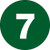 1" Circle - "7" (Dark Green) Number Labels (Roll of 500)