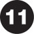 1" Circle - "11" (Black) Number Labels (Roll of 500)