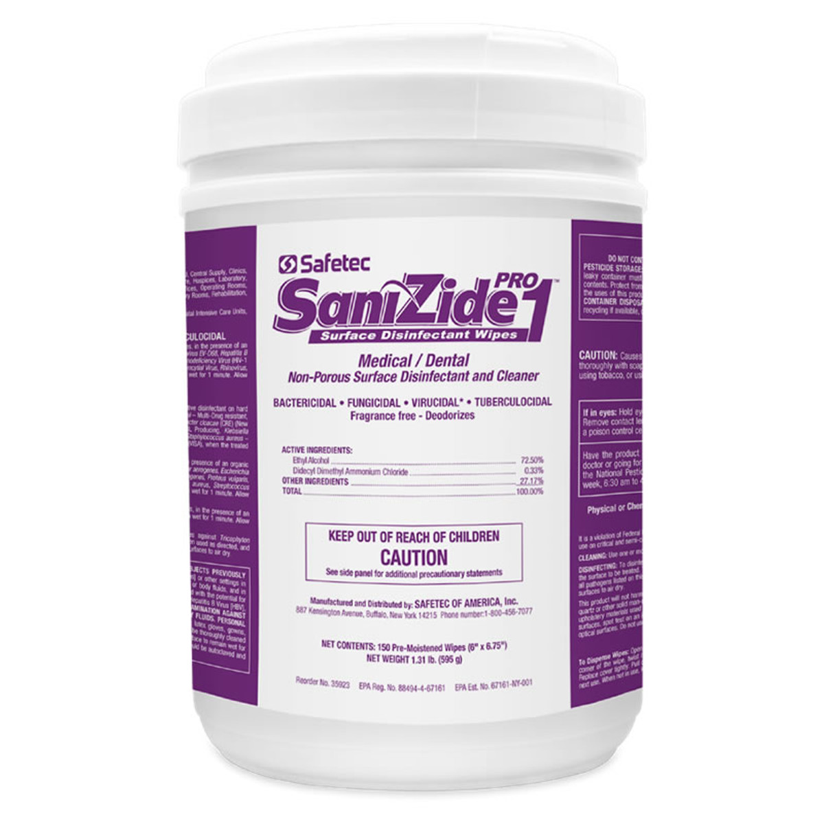 Safetec SaniZide Pro 1™ Surface Disinfectant Wipes - ROMI Medical