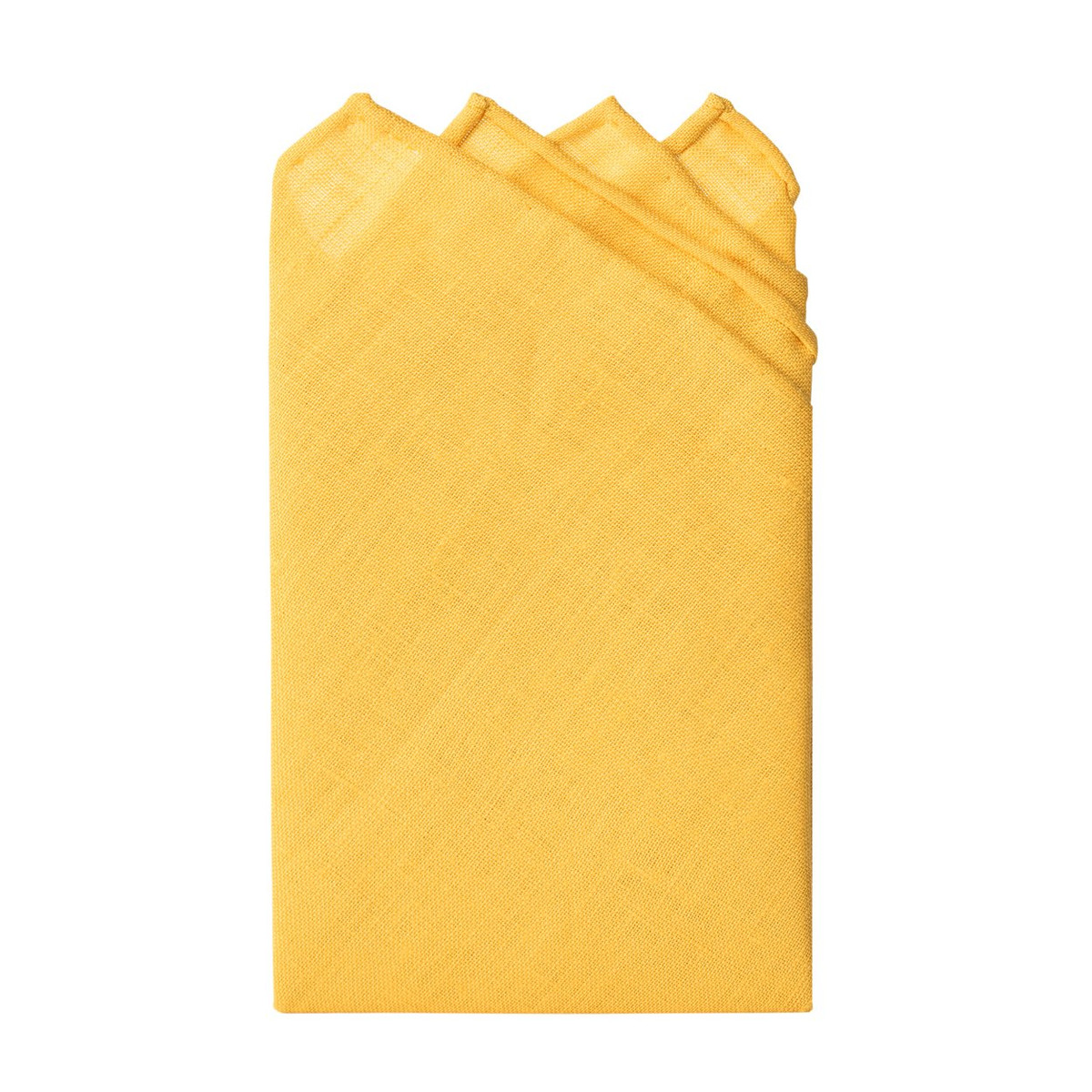 Gold Solid Linen Pocket Square