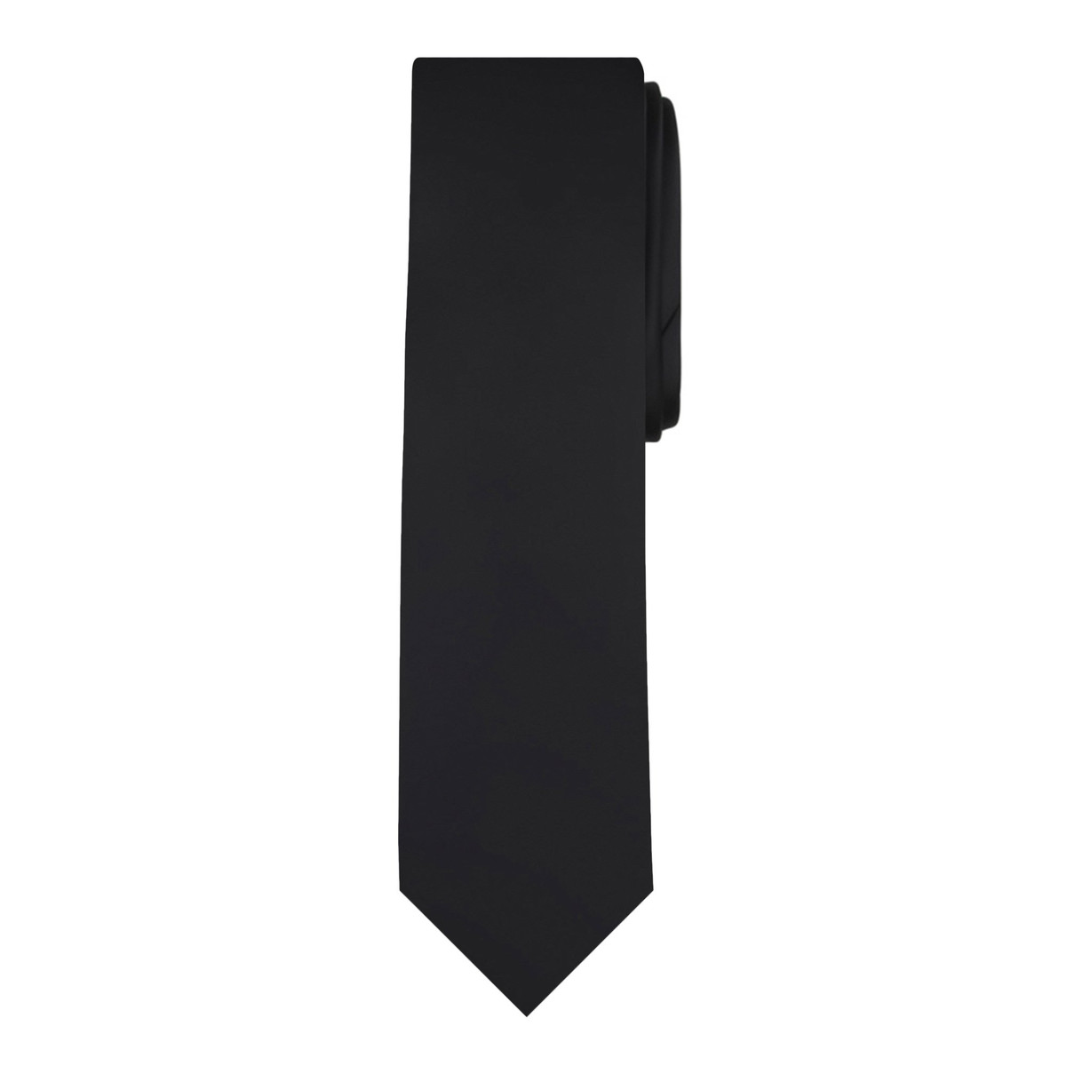 Men's Black Slim Solid Color Necktie