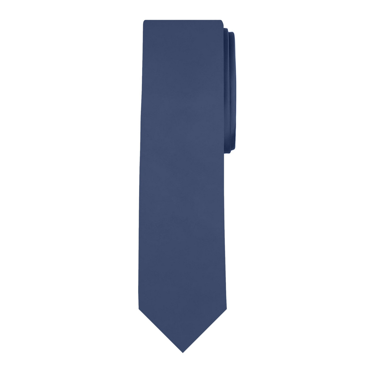 Men's Steel Blue Slim Solid Color Necktie