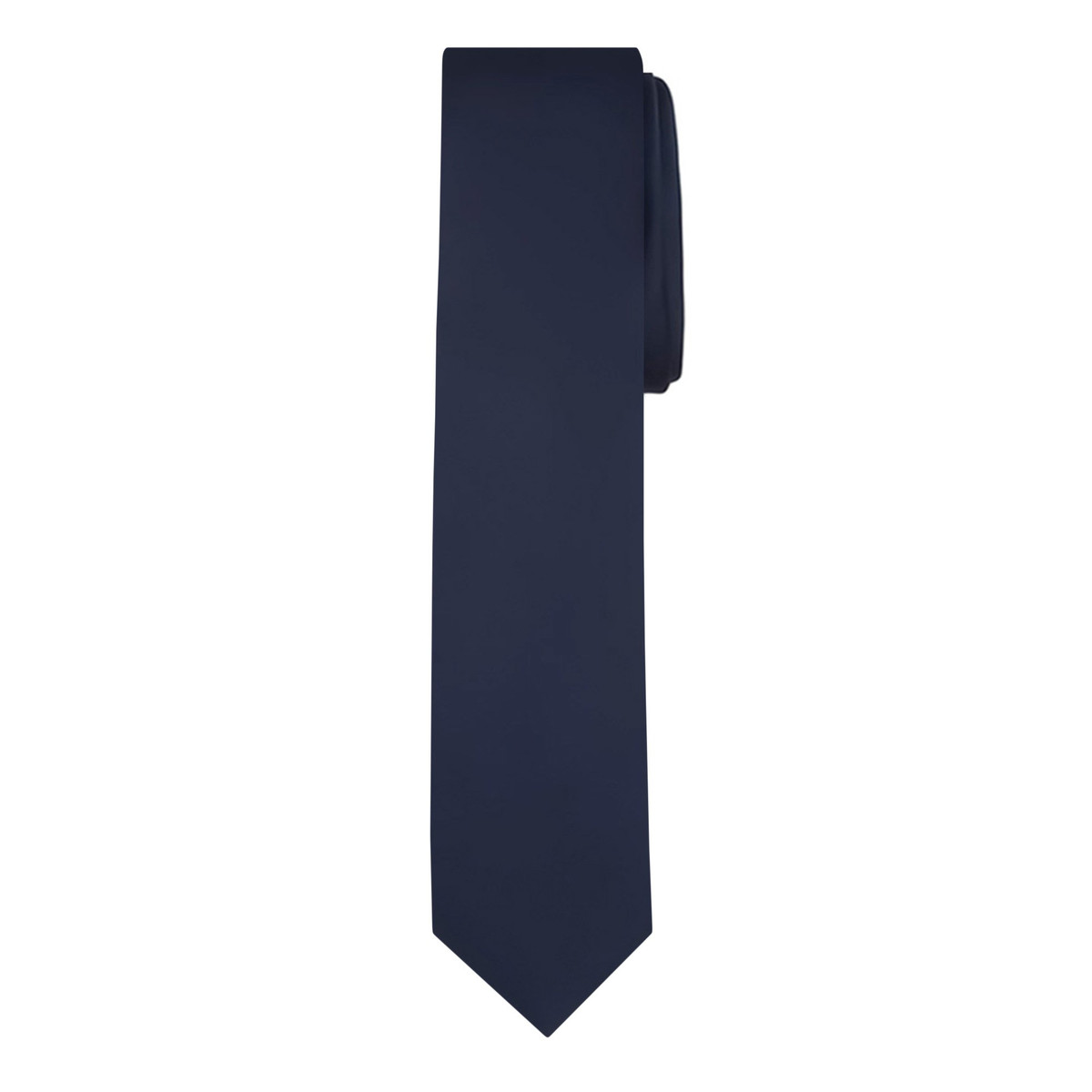 Men's Navy Blue Skinny Solid Color Necktie