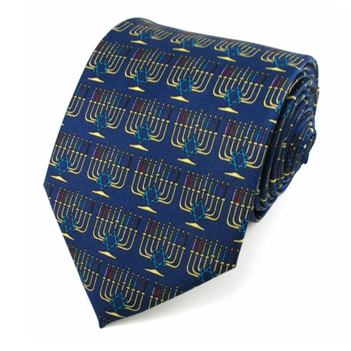 Kid's Hanukkah Star of David Menorah Tie