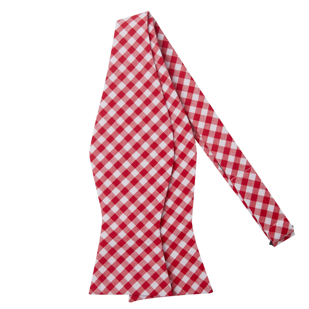 Gingham Self-Tie Bow Tie - Red