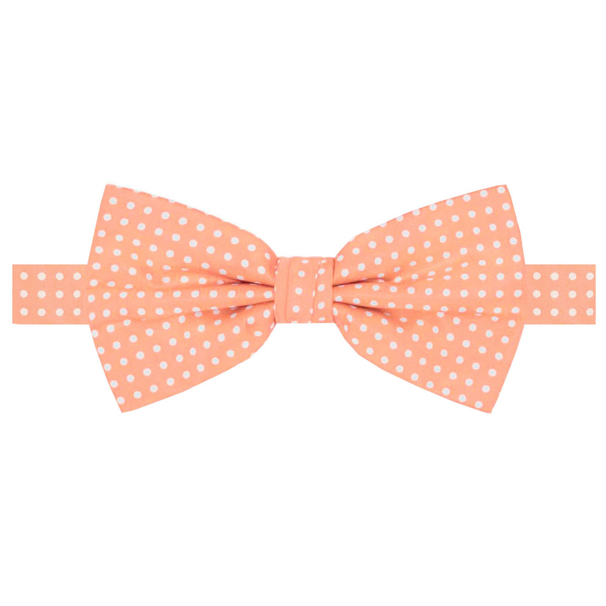 Banded Polka Dot Bow Tie - Peach