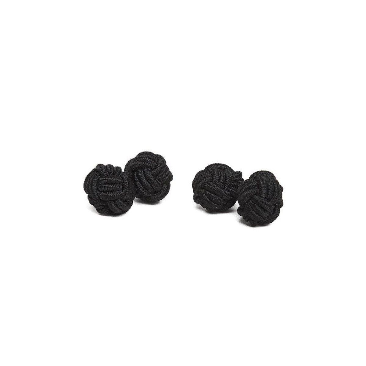 Silk Knot Solid Cufflinks - Black