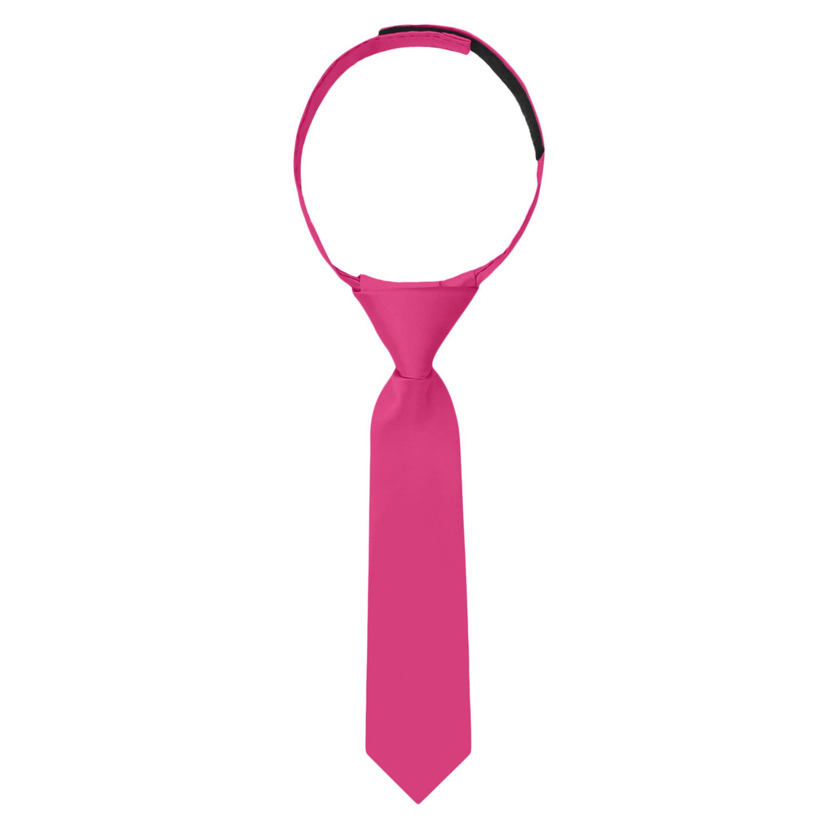 Baby's 8 inch Solid Hook and Loop Band Tie - Fuchsia