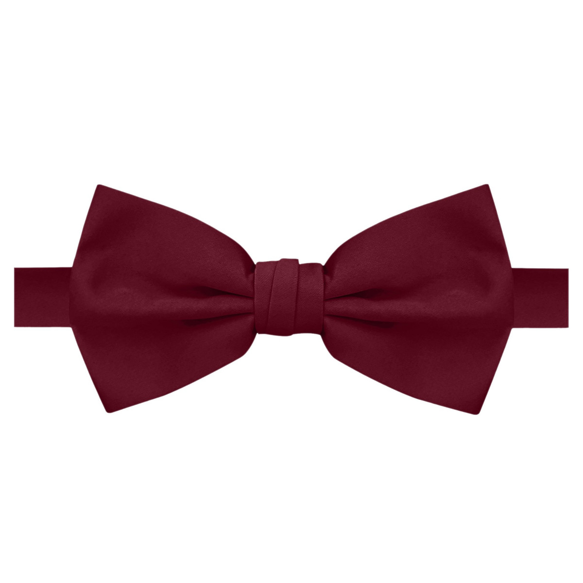 Men's Pre-Tied Banded Adjustable Solid Color Bow Tie - Burgundy