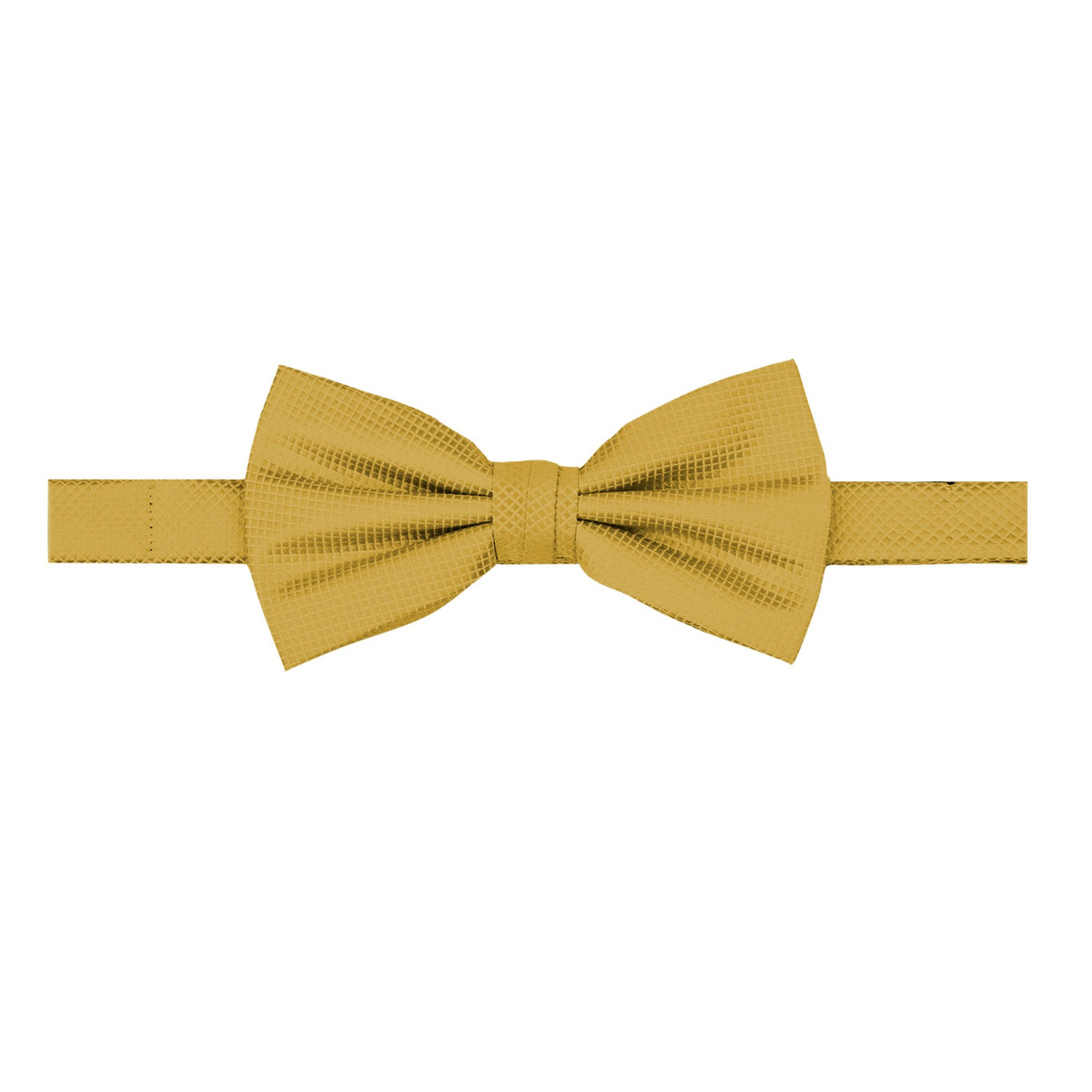 Men's Woven Subtle Mini Squares Adjustable Pre-Tied Banded Bow Tie - Gold