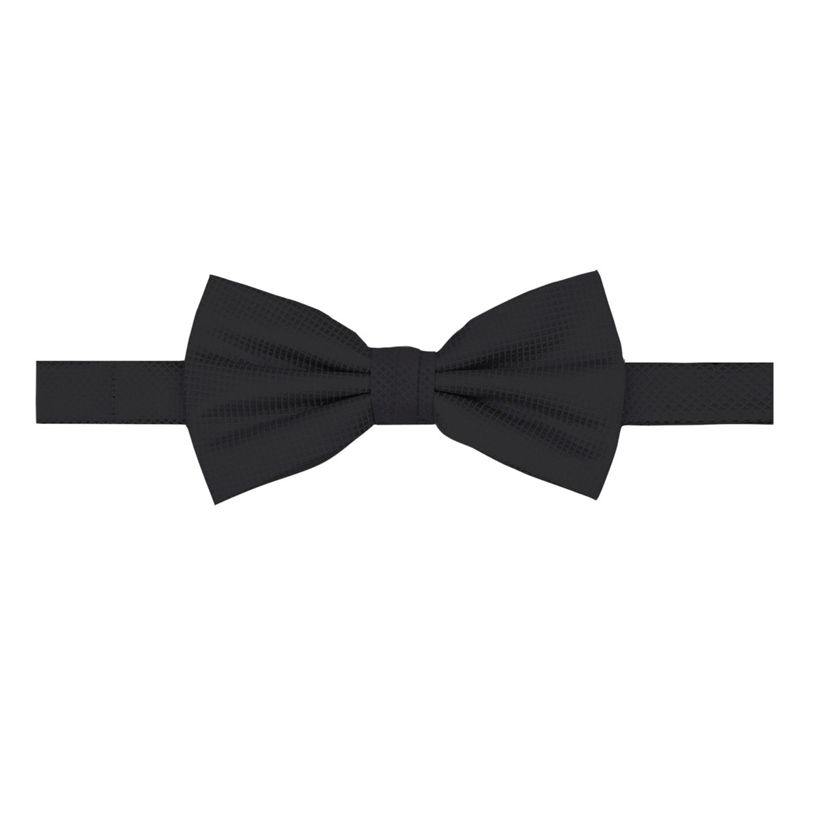 Men's Woven Subtle Mini Squares Adjustable Pre-Tied Banded Bow Tie - Black
