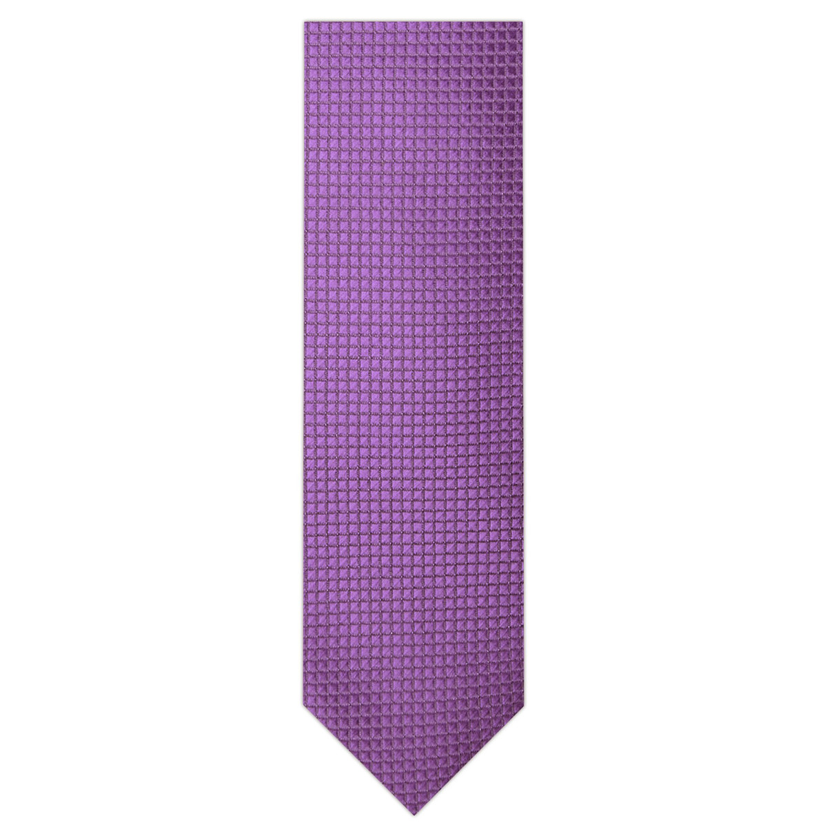 Mens Ultra Skinny Woven Subtle Mini Squares Neck Tie - Purple