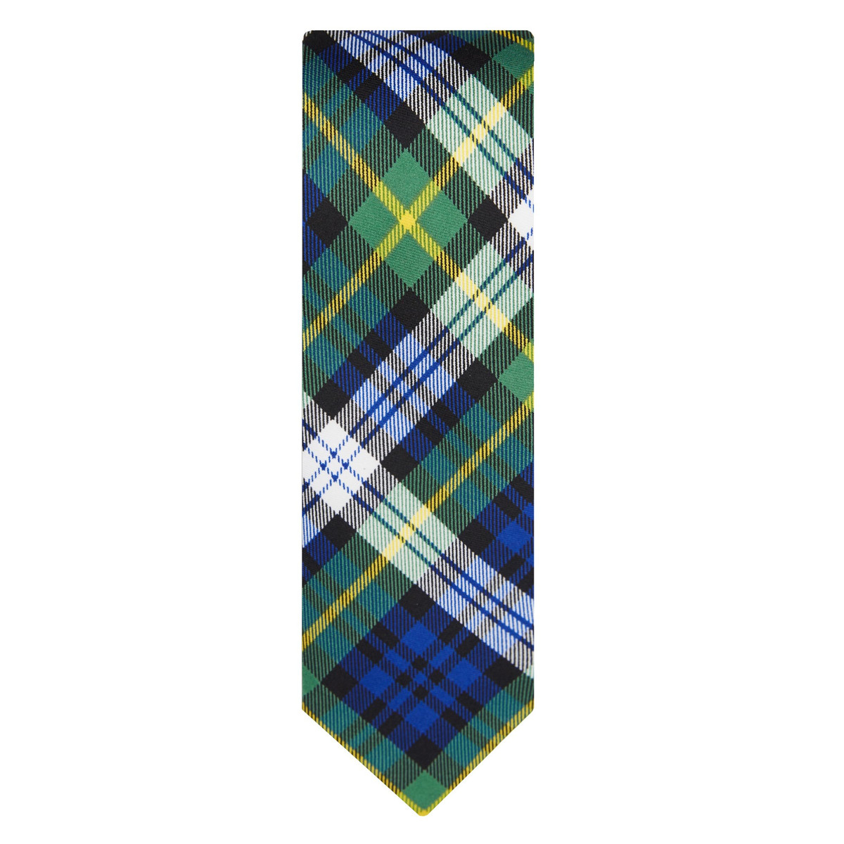 Men's Royal Tartans Plaid Dress Gordon Slim Neck Tie - Green White