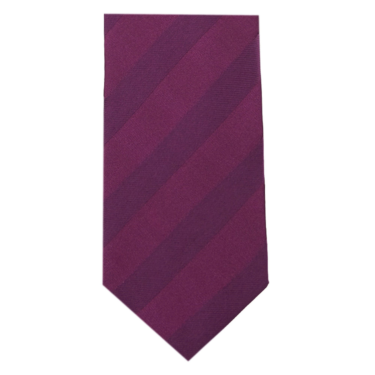 Solid Tonal Stripe Slim Tie - Plum