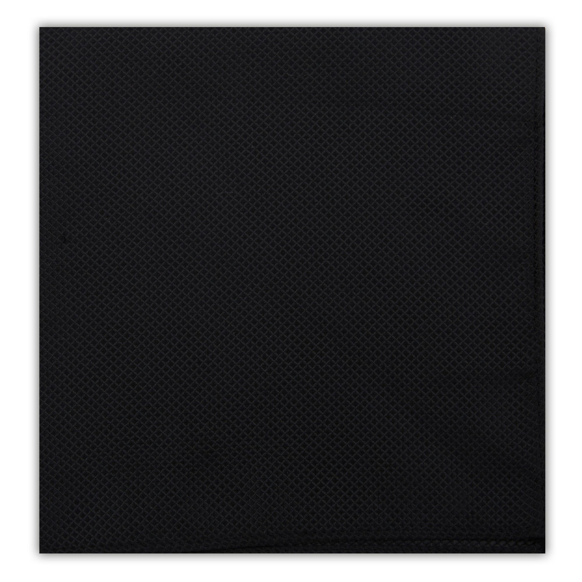Woven Subtle Mini Squares Pocket Square  - Black