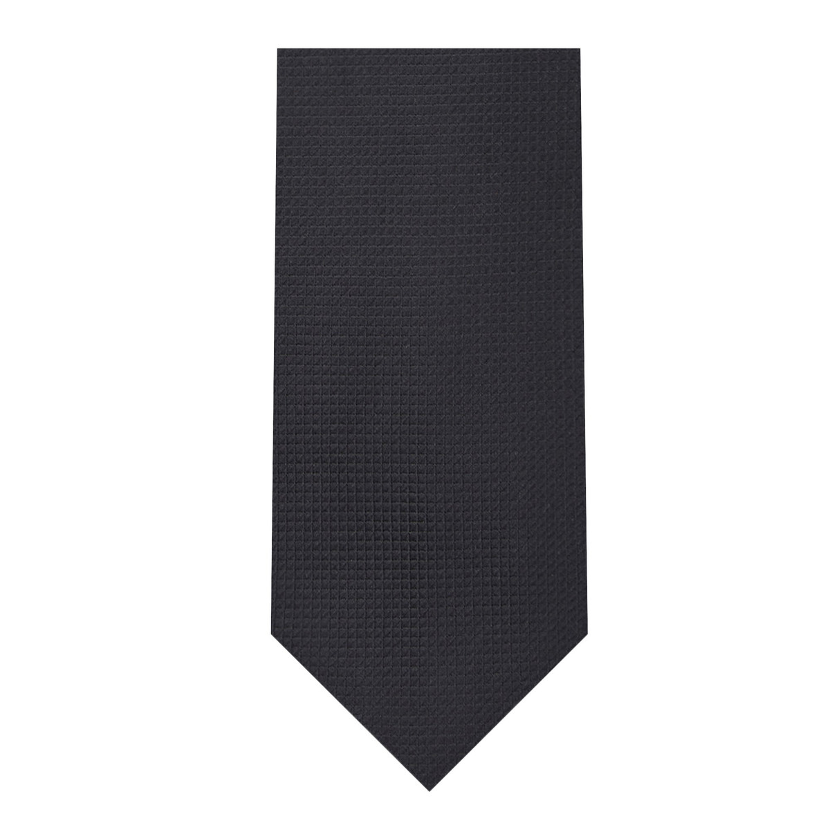 Woven Mini Squares Slim Tie - Black