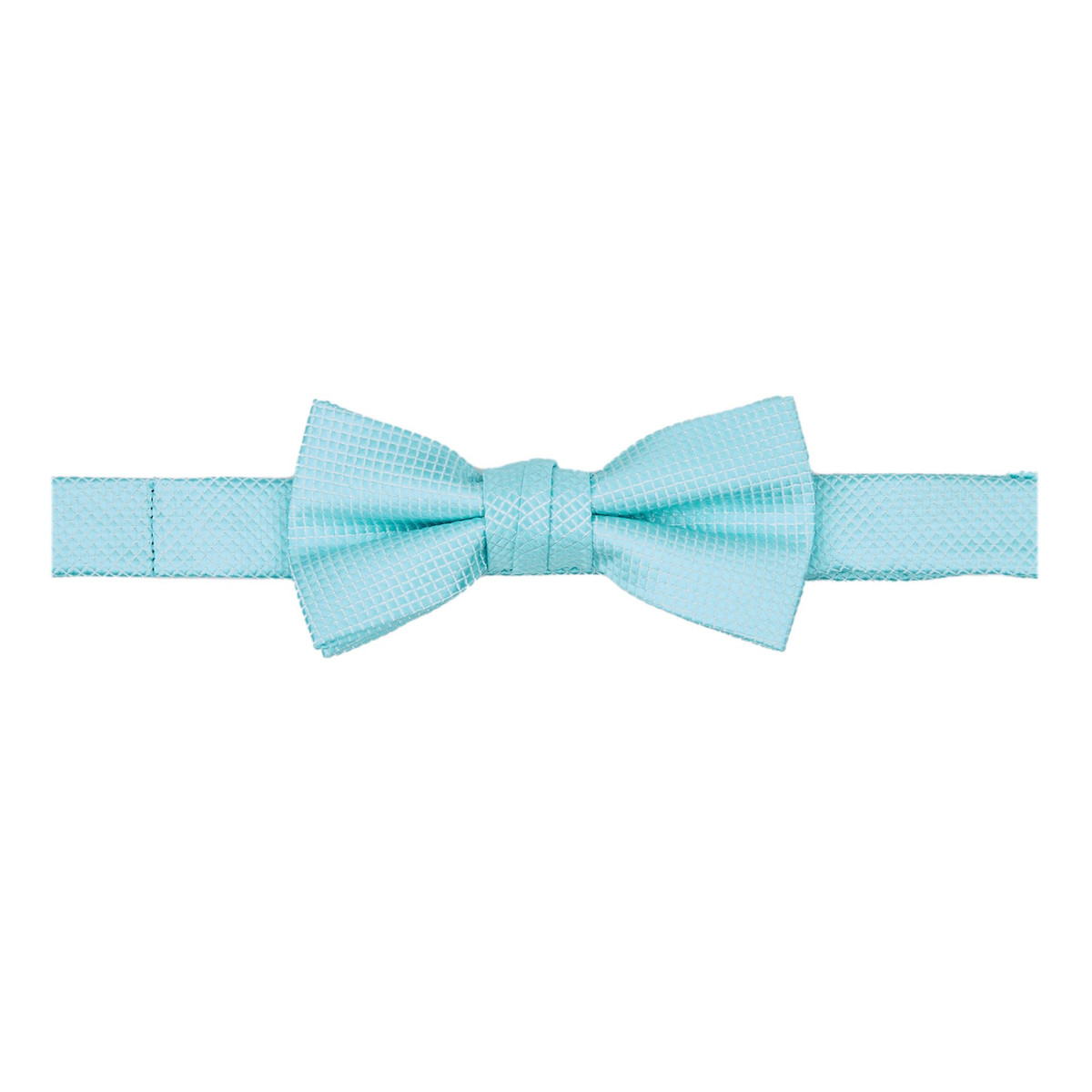 Kid's Woven Mini Squares Banded Bow Tie - Light Turquoise