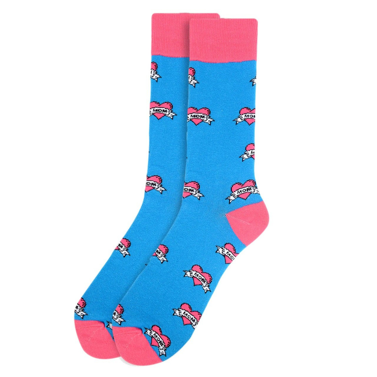 Men's Love Mom Crew Novelty Socks - Blue