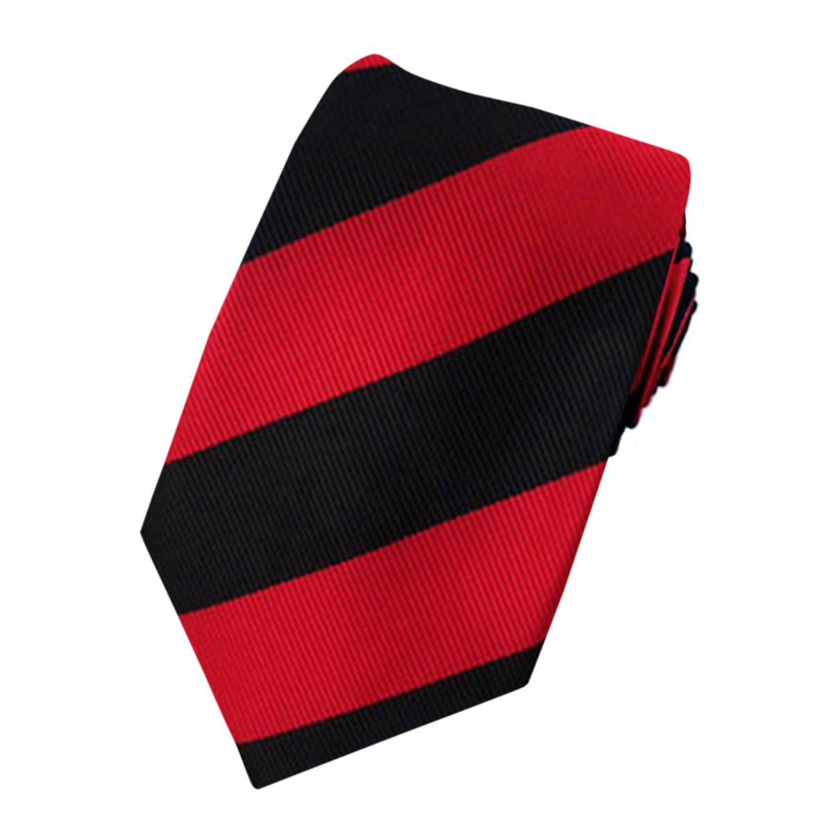 Kid's Wide Stripes Tie - Red Black