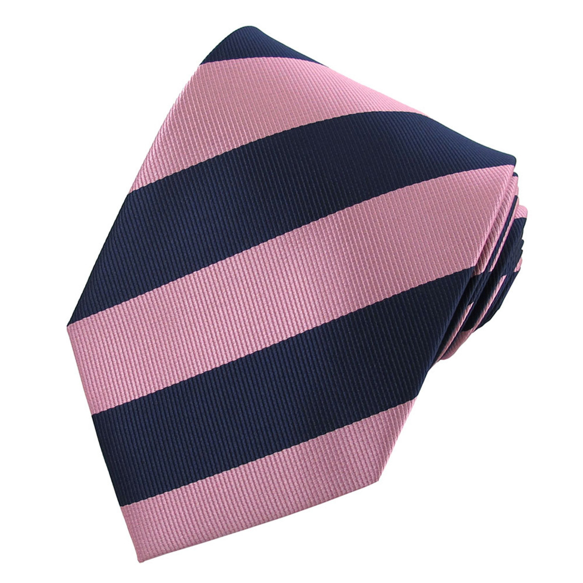 Wide-Striped Tie - Pink Navy