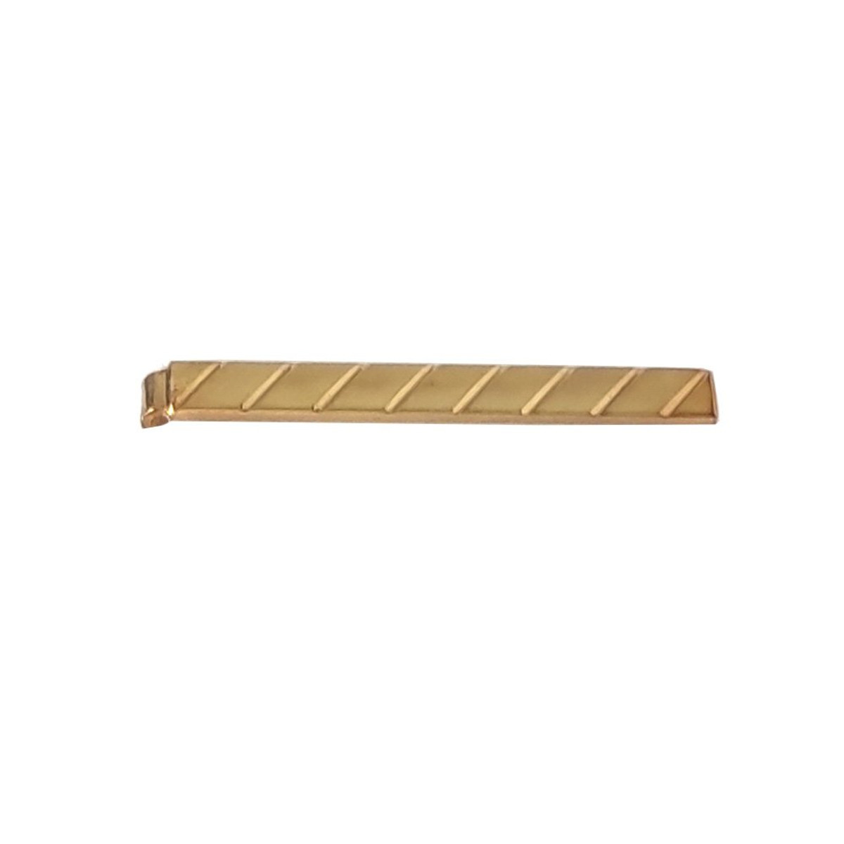 Stripe Pattern Tie Bar - Gold