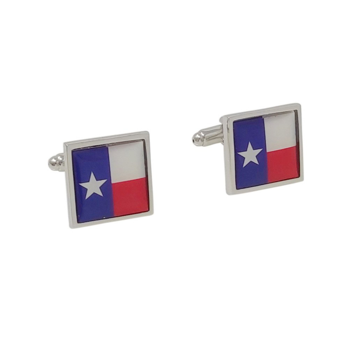 Texas Flag Cufflinks Set - Silver