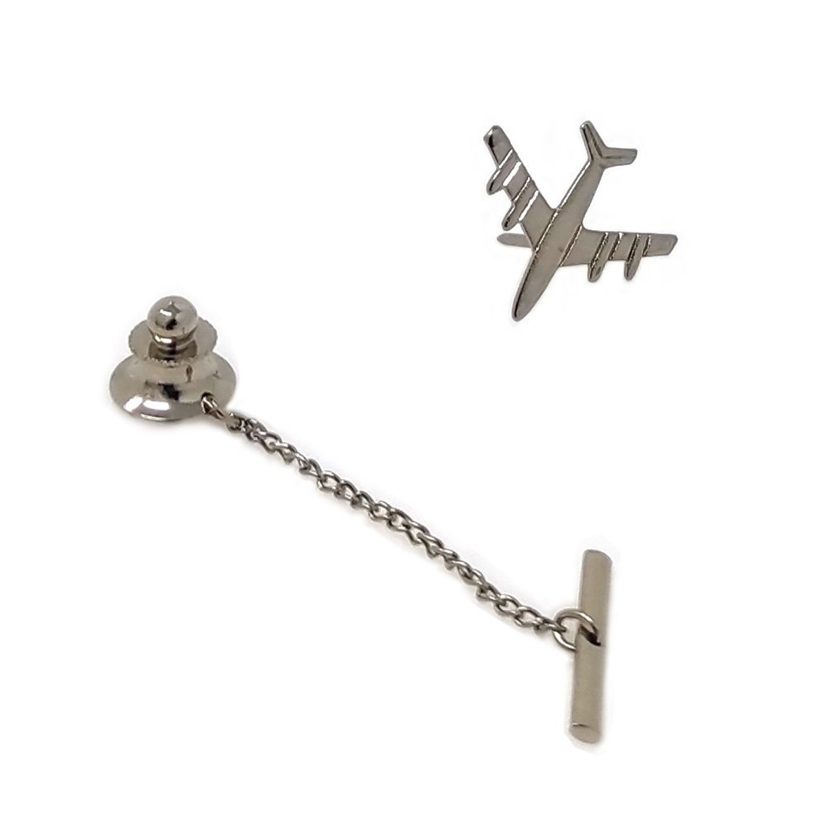 Aviation Airplane Tie Tack - Silver