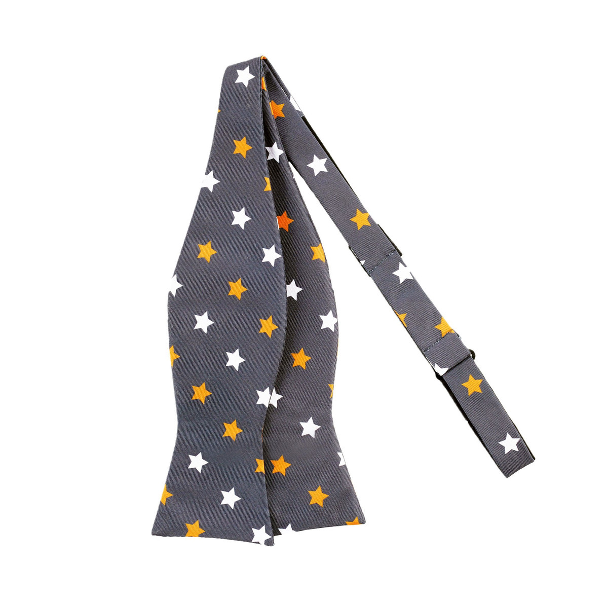 Men's Stars Pattern Freestyle Self-Tie Bow Tie - Happy Halloween - Dark Gray