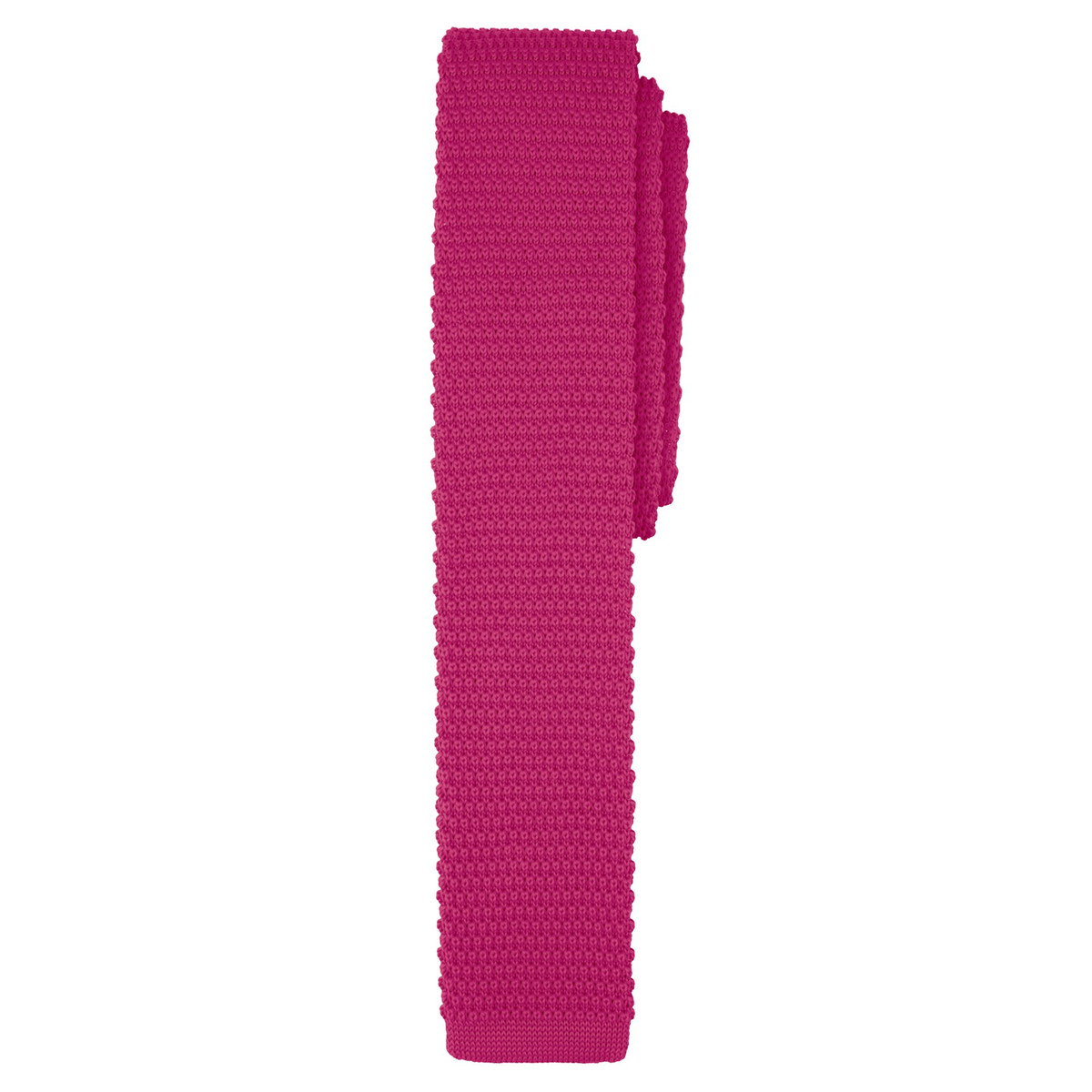 Boys' Prep Solid Color Knitted Self-Tie Regular Neck Tie - Fuchsia Pink