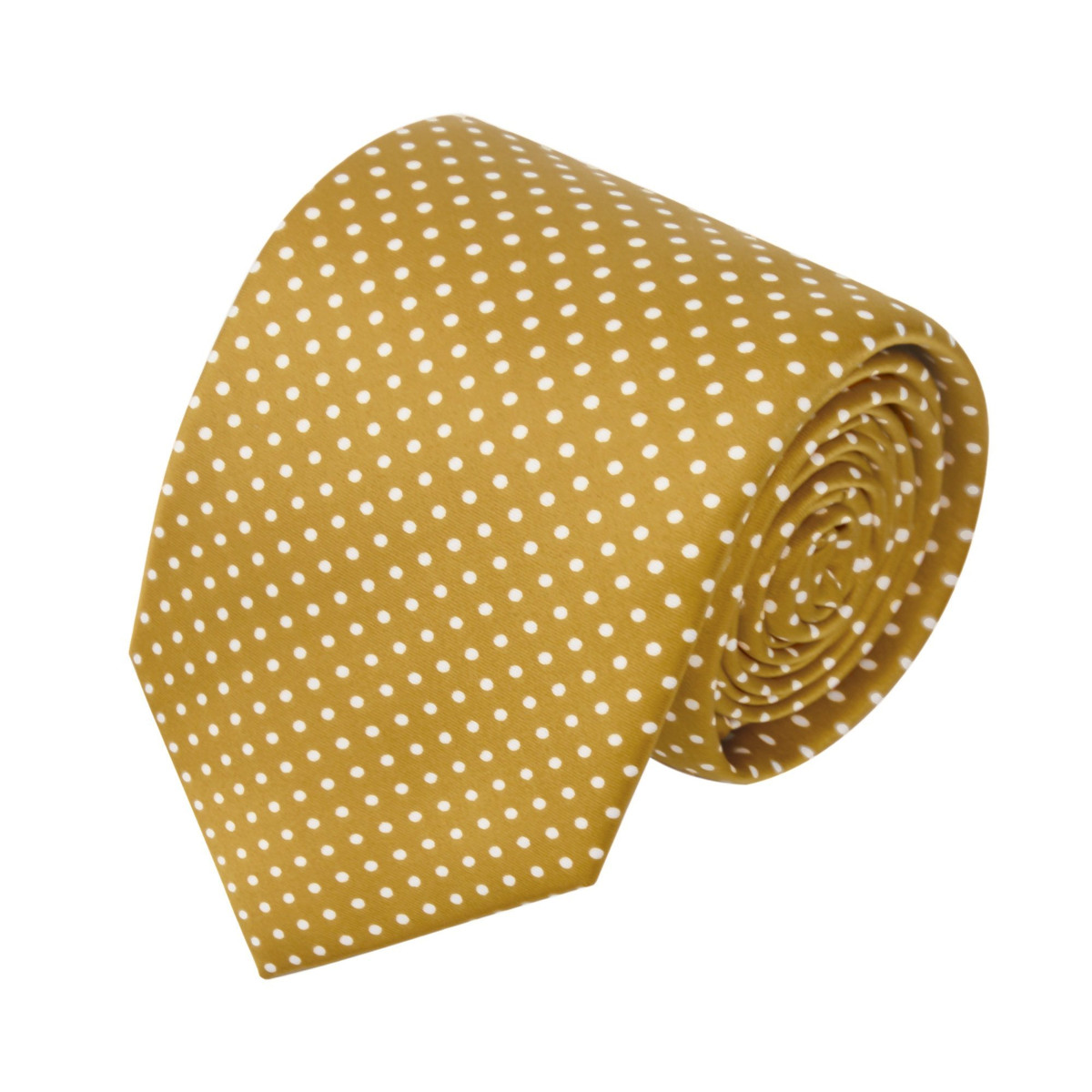 Polka Dot Print Men's Polka Dotted Tie - Gold